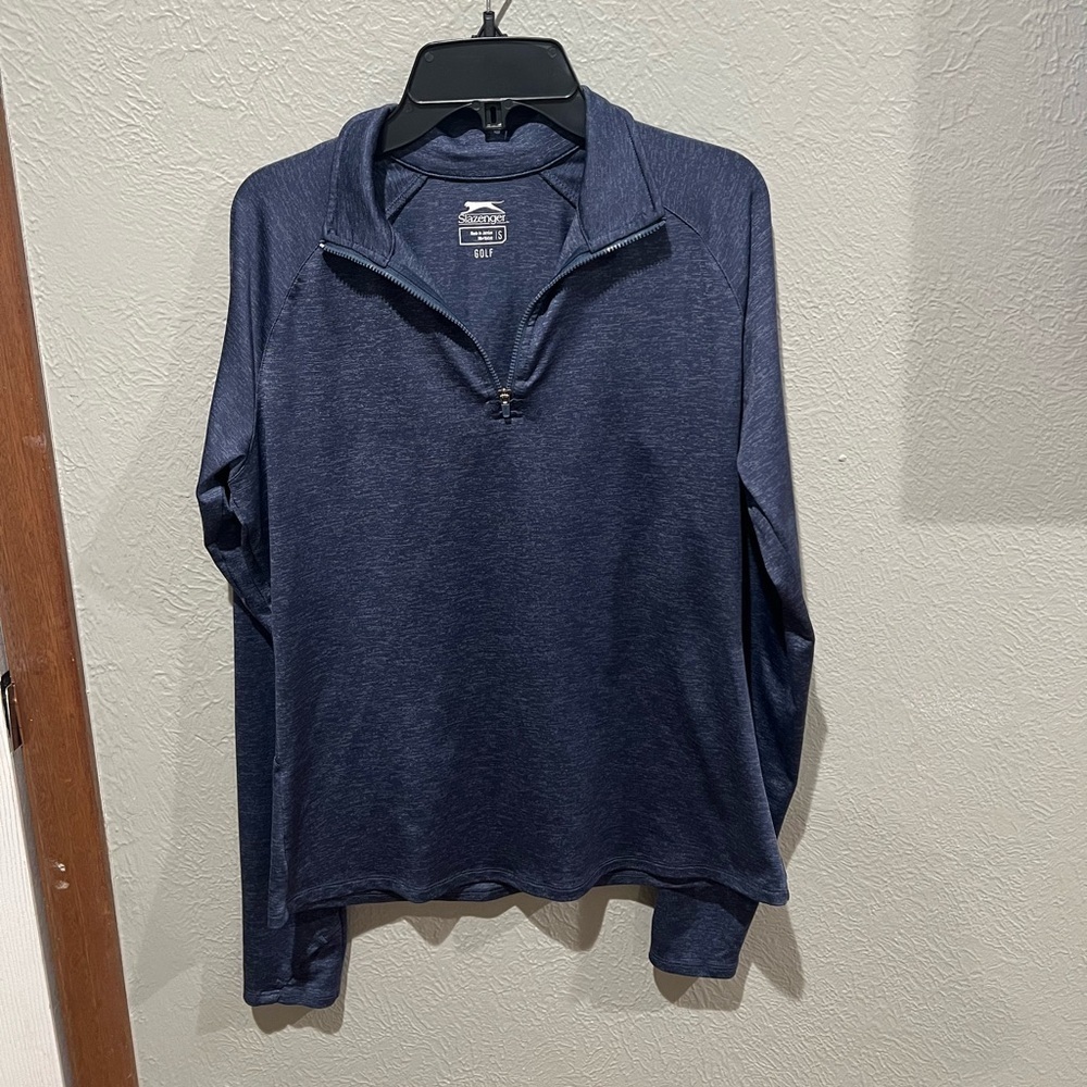 Slazenger Navy Golf Pullover Size Small EUC quarter zip